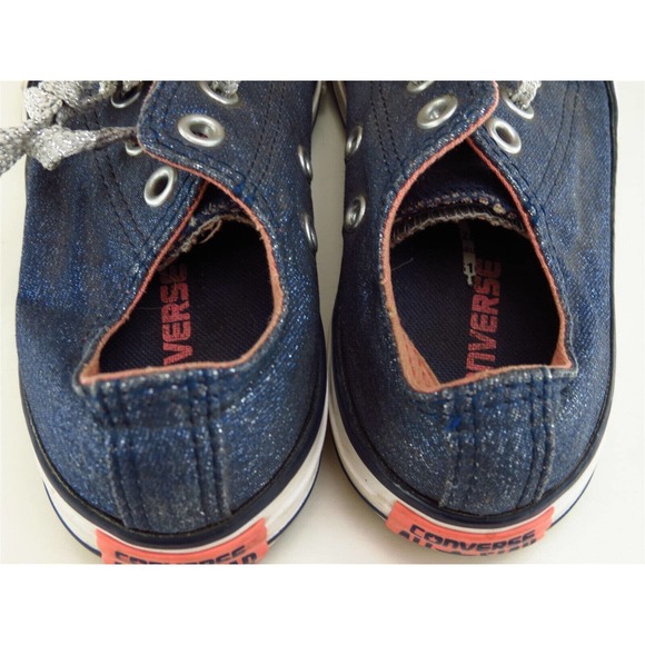 Converse Sz 13 Shoes Girls Youth Sneaker Blue Fabric - Picture 8 of 11